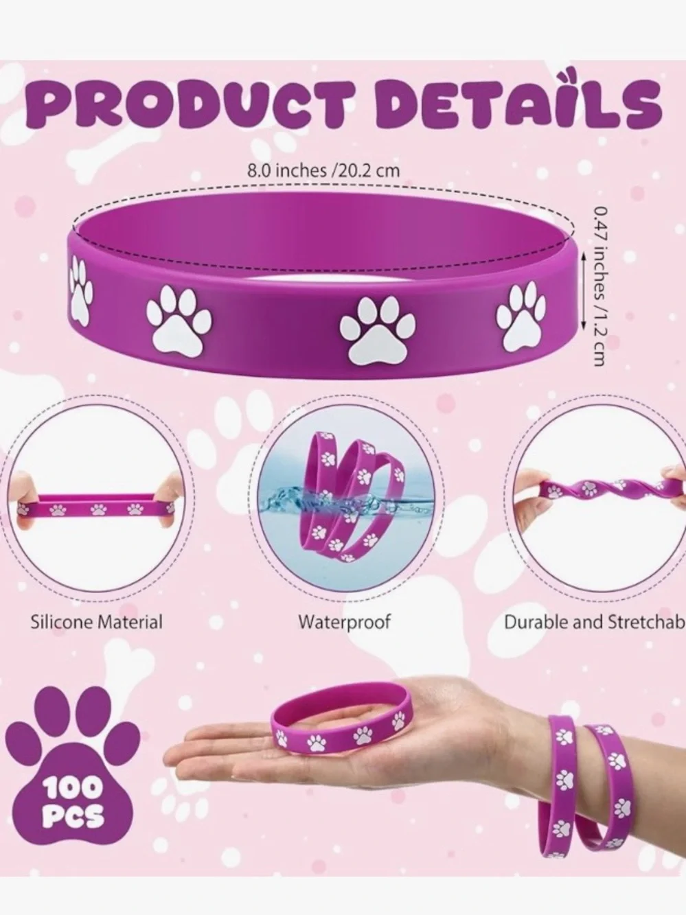 Paw-Print Bracelets - Pack of 100